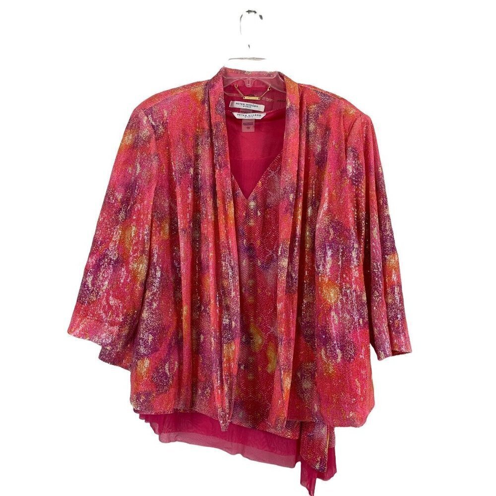 Peter Nygard Women's Hot Pink Sequin Top Set